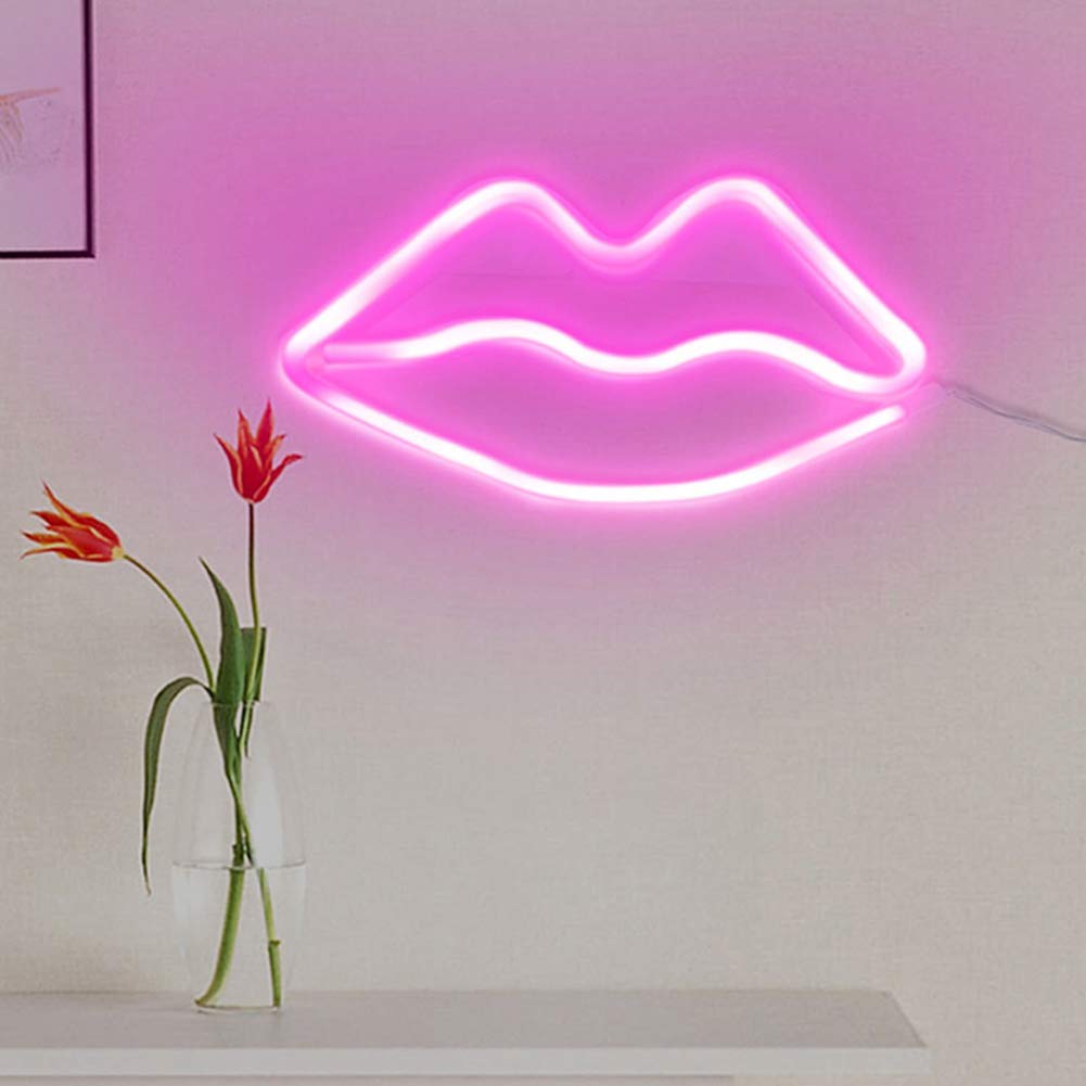 Lip Light up Neon Signs (6*10 inches) Neonsignsindia