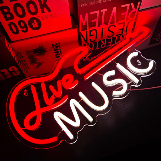 Live Music Neon Sign (10x16 inches) Neonsignsindia