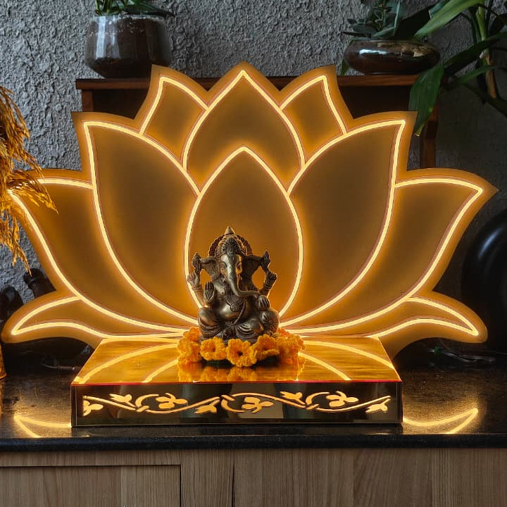 Ganesh Ji Decor - Lotus Backdrop