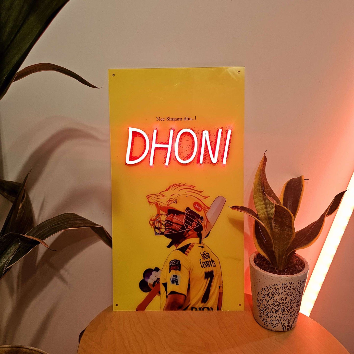 Mahi Dhoni UV Print IPL Cricket Neonsignsindia