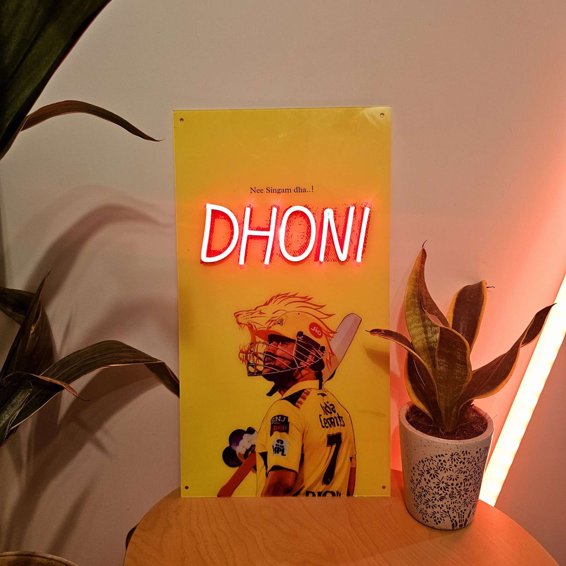 Mahi Dhoni UV Print IPL Cricket Neonsignsindia