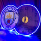 Manchester City Neon LED Wall Clock – Sky Blue Fan Glow Decor (14*24 inch) | Neon Signs India — Image 1