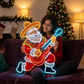 Mariachi Santa neon sign held up to show size – 20x24 inch Christmas LED neon sign