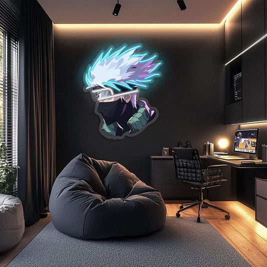 Masked Anime Ninja Neon Wall Art – LED Neon Sign for Game Room & Bedroom Decor | Neon Signs India — Image 1