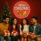 Merry Christmas Neon Sign – Festive LED Wall Light for Holiday Decor (Red neon boarder) Neonsignsindia