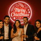 Merry Christmas Round Neon Sign – LED Holiday Wall Light Neonsignsindia