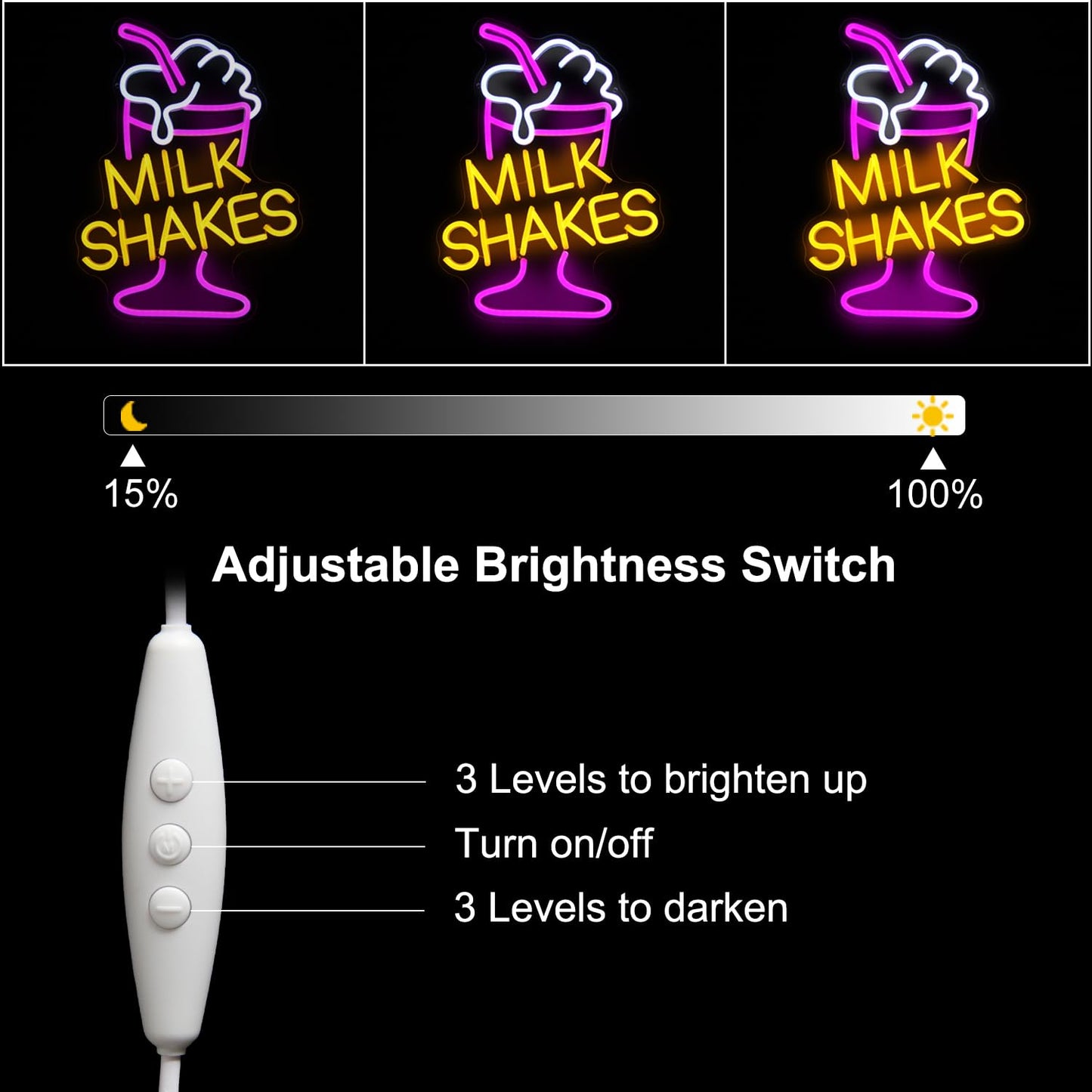 Milk Shakes Neon Signs Ice Cream Neon Sign Milk Tea LED Neon Light Frozen Yogurt Neon Signs for Wall Food Drink Restaurant Lights Neon Wall Decor Light Up Signs for Dessert Shop Bar Decor Neonsignsindia