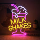 Milk Shakes Neon Signs Ice Cream Neon Sign Milk Tea LED Neon Light Frozen Yogurt Neon Signs for Wall Food Drink Restaurant Lights Neon Wall Decor Light Up Signs for Dessert Shop Bar Decor Neonsignsindia