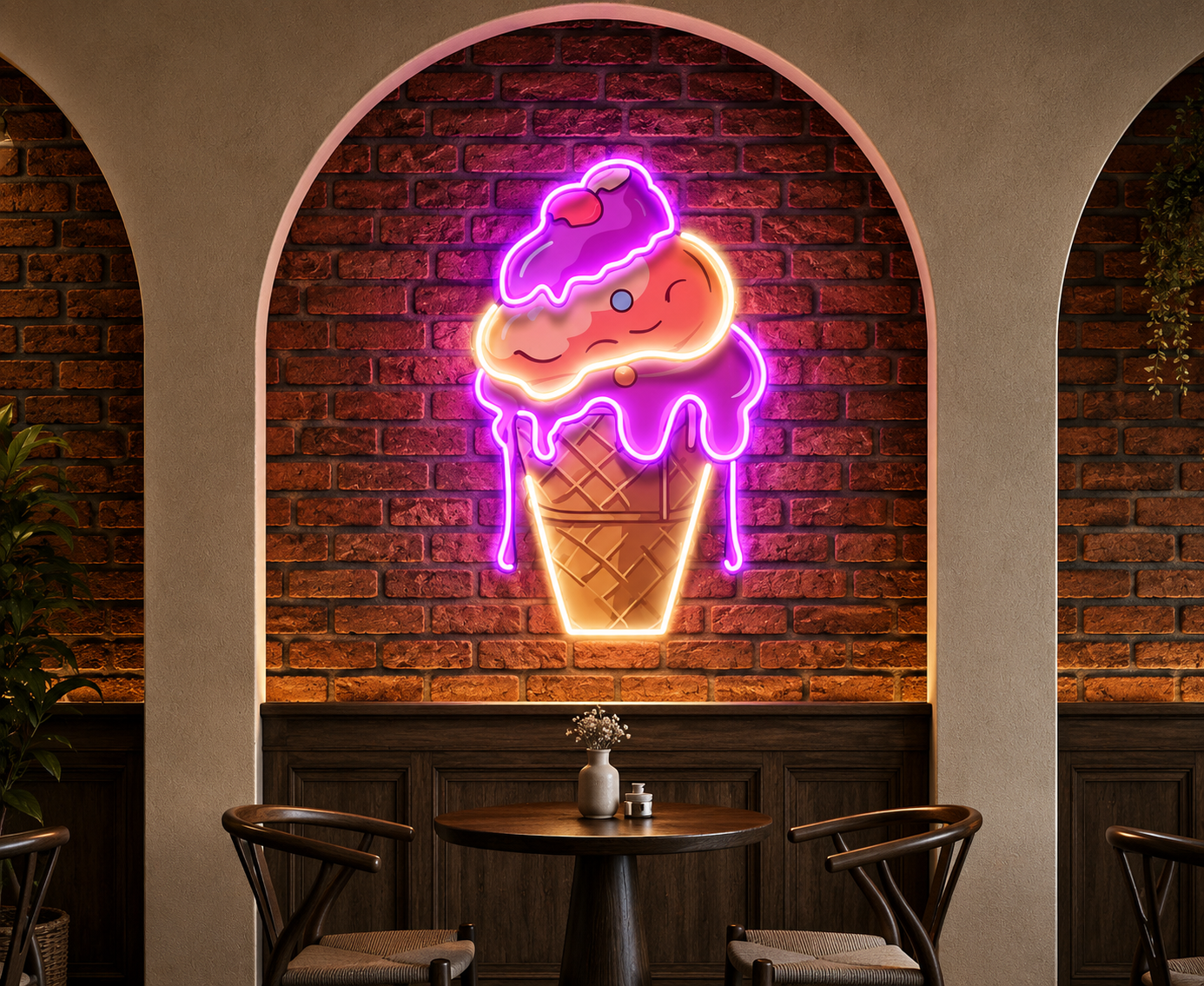 Kawaii Ice Cream Neon Sign