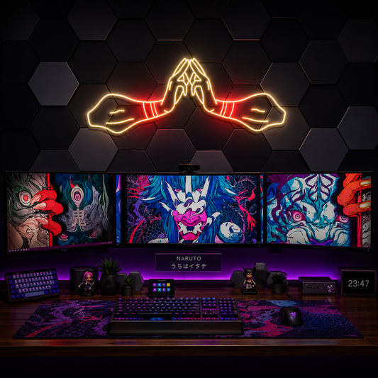 Itachi Hand Signs Neon Sign