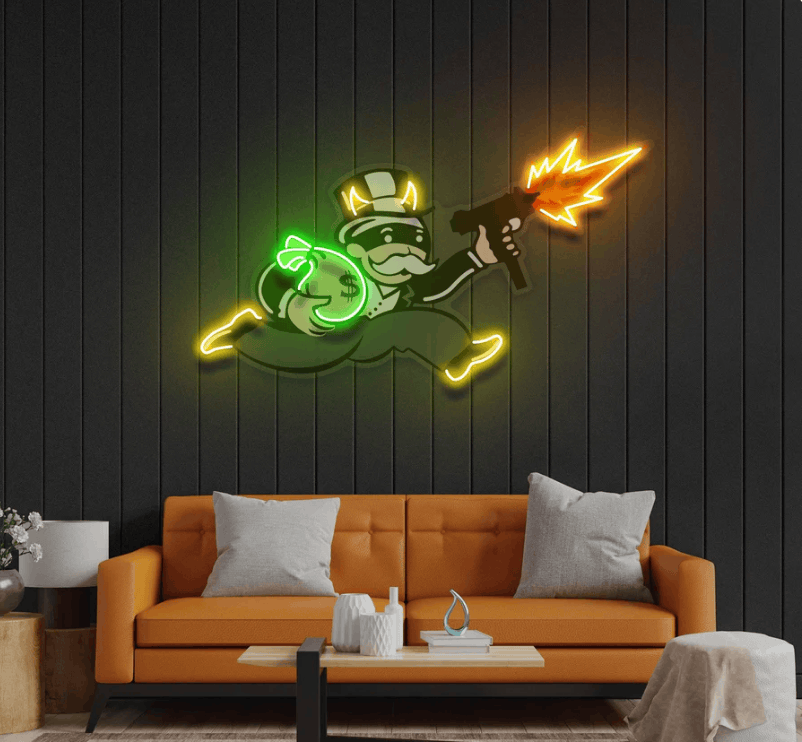 Money Hustler Neon Wall Sign – Bold Street LED Art | Neon Signs India — Image 1
