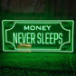 💸 Money Never Sleeps Neon Sign – Green Hustle LED Wall Art (36*18 INCH) | Neon Signs India — Image 3