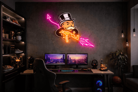 Money Tycoon Neon Wall Art – Gangster Monopoly Style LED Neon Sign | Neon Signs India — Image 1