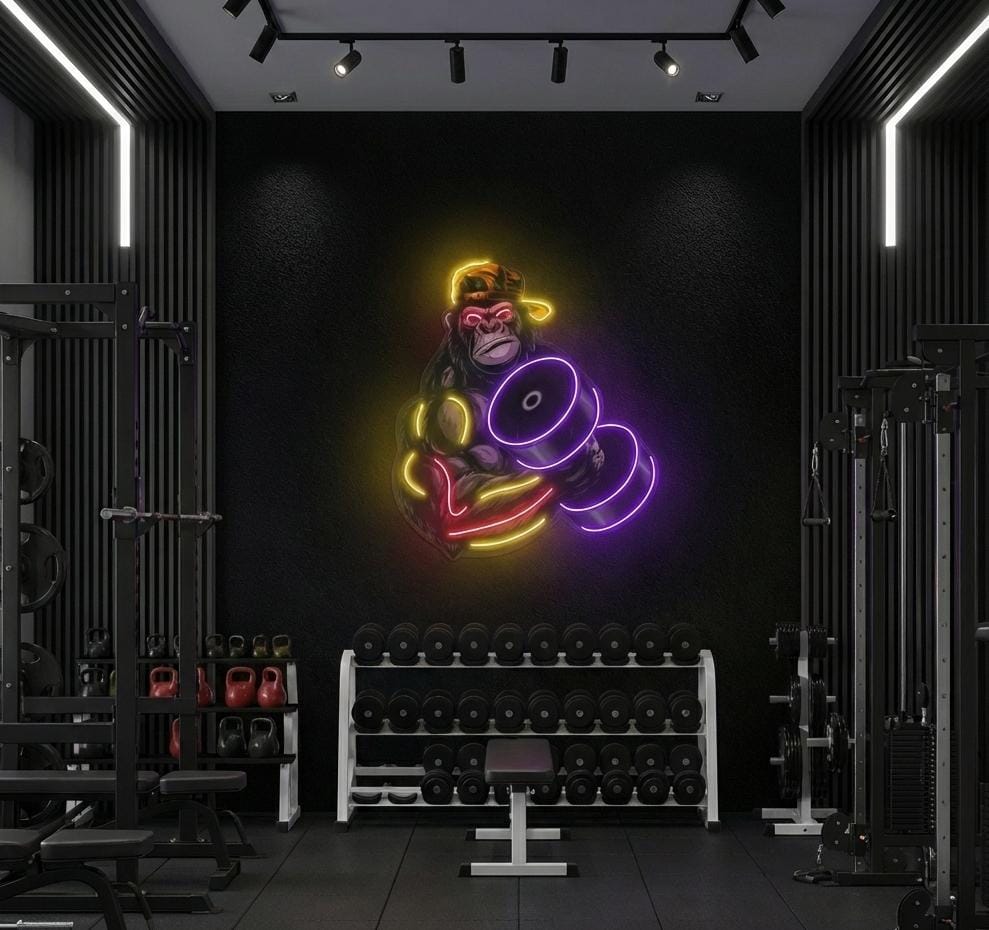 Gorilla Gym Neon Sign – Beast Mode LED Workout Light