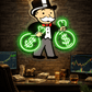 Monopoly Money King Neon Wall Art – LED Wealth & Hustle Sign | Neon Signs India — Image 1
