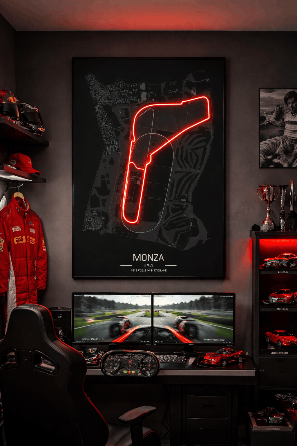 Monza F1 Circuit Neon Wall Art – Ultimate Racing Fan Room Decor | Neon Signs India — Image 1