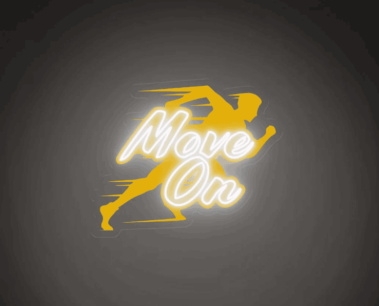 Move On  Uv Print Neon Wall Art – Motivational Runner LED Neon Sign | Neon Signs India — Image 3