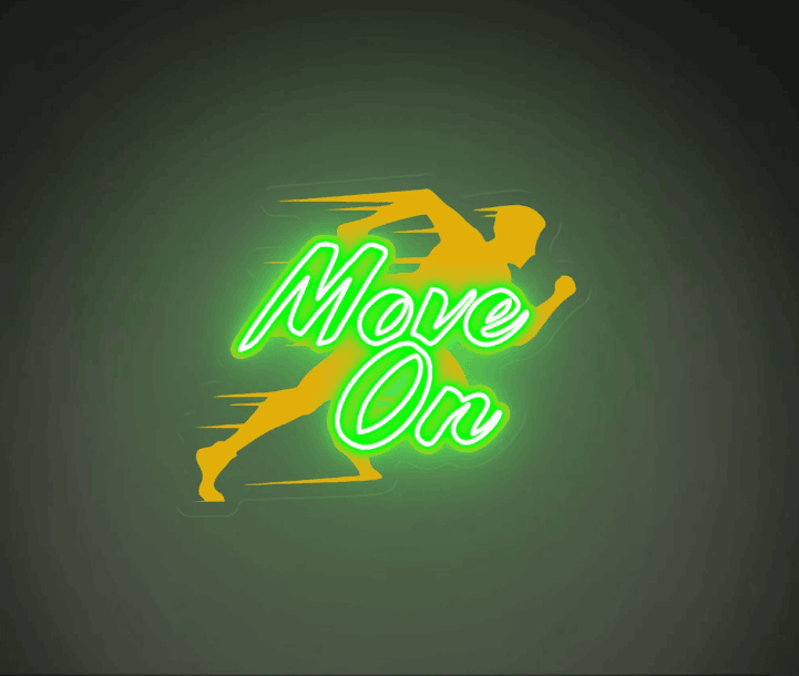 Move On  Uv Print Neon Wall Art – Motivational Runner LED Neon Sign | Neon Signs India — Image 2