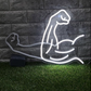 Muscle Power White Neon Sign | Gym Motivation LED Wall Art Neonsignsindia