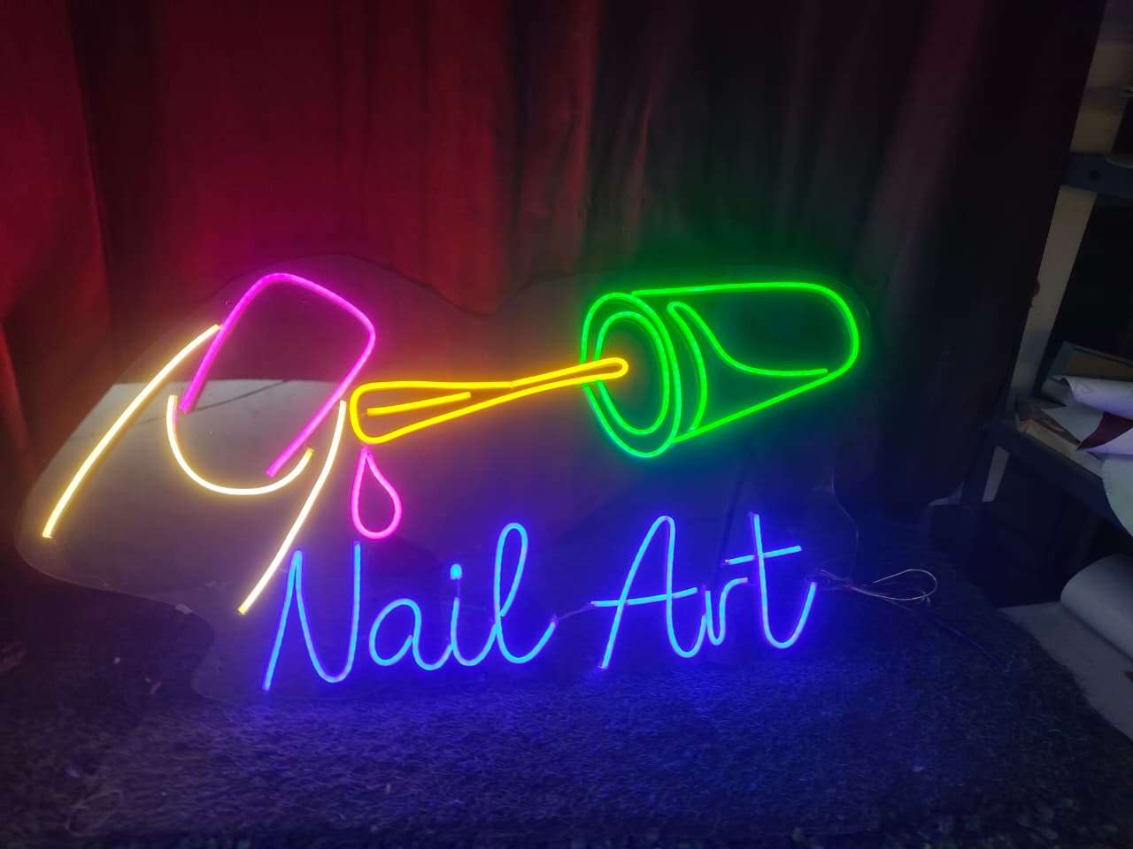 Nail Art Neon Light – Colorful Salon Wall Decor LED Sign (36*16 inch) | Neon Signs India — Image 2