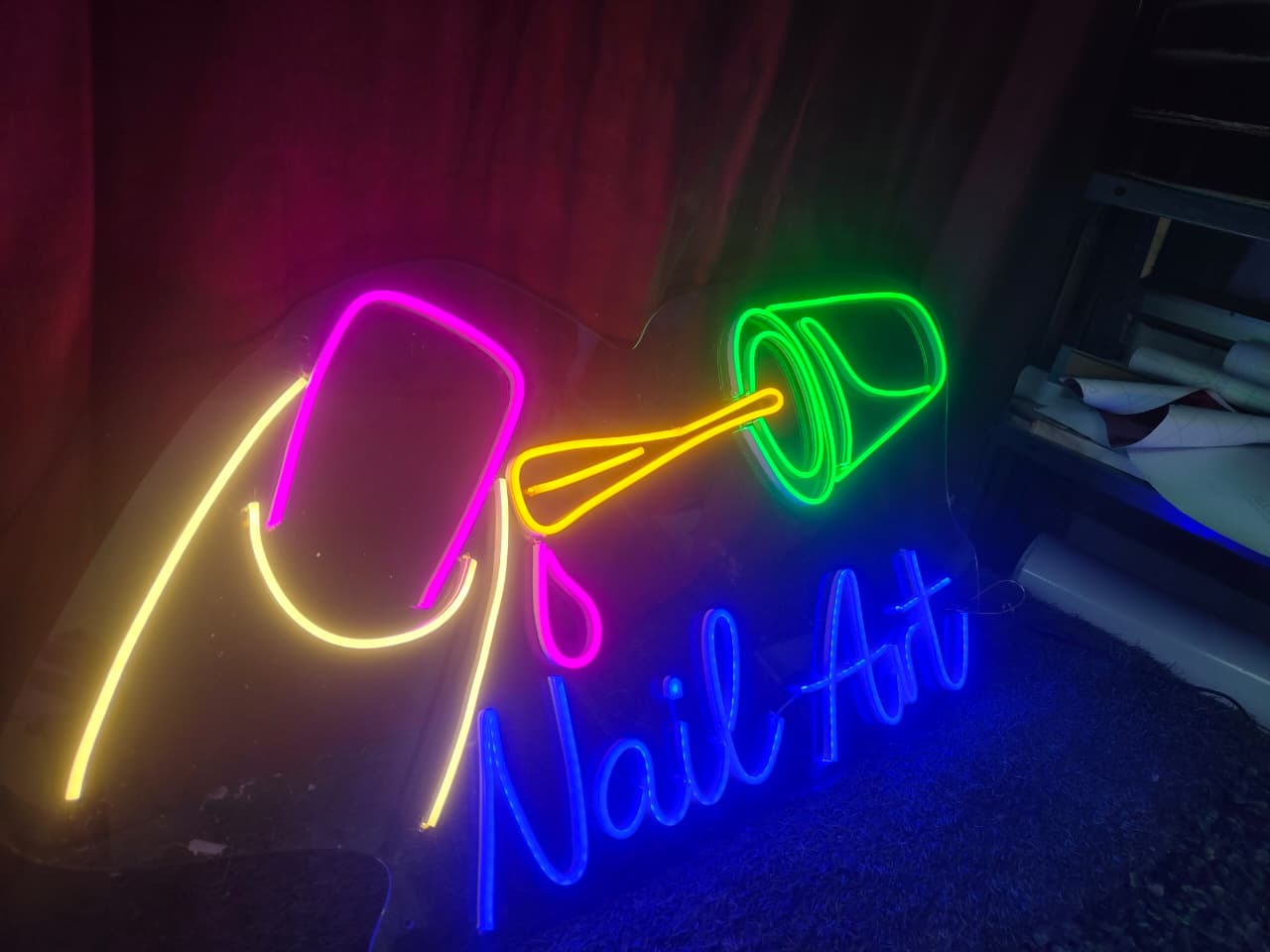 Nail Art Neon Light – Colorful Salon Wall Decor LED Sign (36*16 inch) | Neon Signs India — Image 3