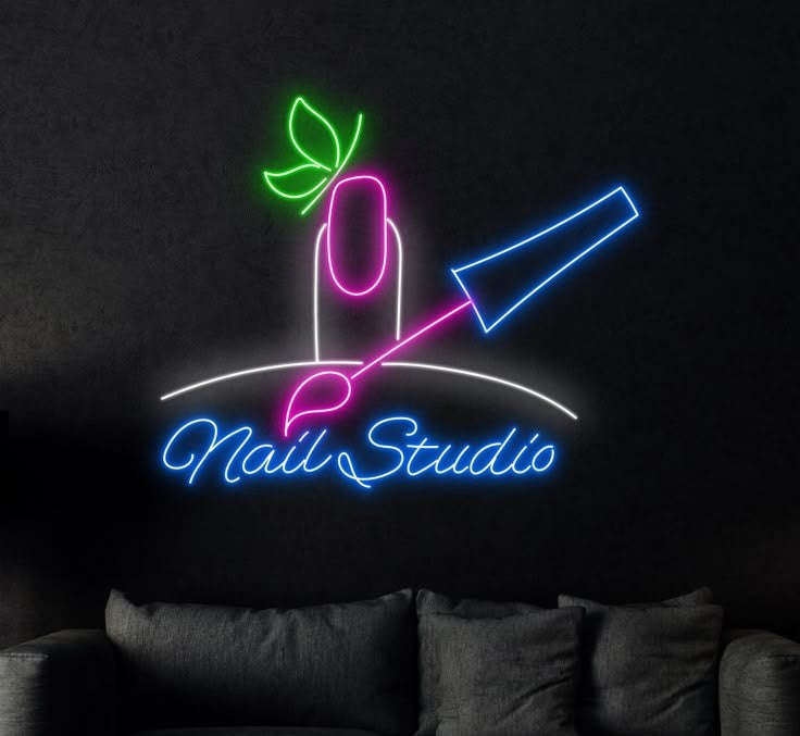Nail Studio Neon LED Wall Sign – Beauty Salon & Nail Artist Decor (24*18 inch) | Neon Signs India