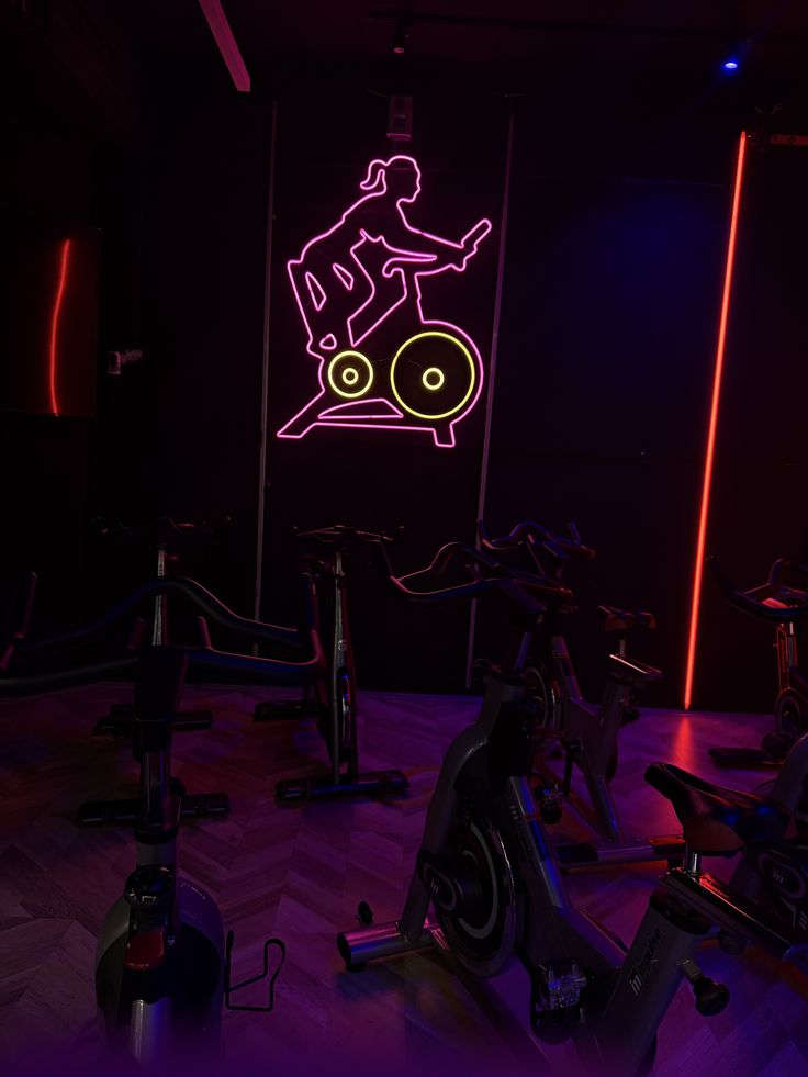 Neon Cycling Glow Sign – Modern Fitness gym Studio LED Wall Decor (36 *30 inch) Neonsignsindia