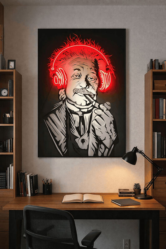 Neon Genius Vibes – Scientist Headphones LED Wall Art | Neon Signs India — Image 1