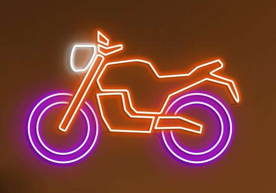 🏍️ Neon Motorcycle Wall Sign – Modern Bike LED Neon Light (3*2 feet) Neonsignsindia