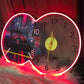 Neon Racing Heart LED Wall Clock – Adjustable Brightness Neon Art (14×24 inch) Neonsignsindia