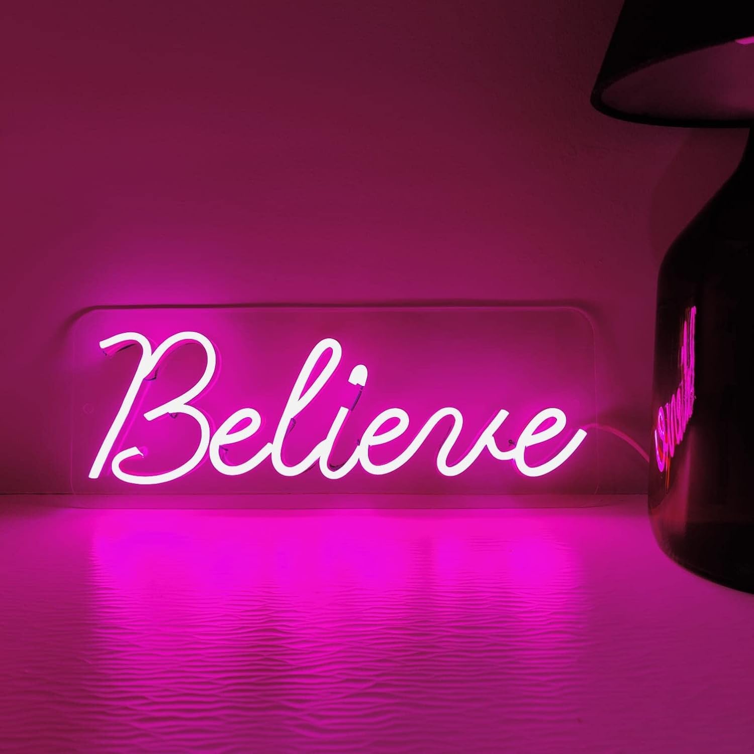 NEON SIGNS INDIA Believe Neon Sign (6x12 inches) (Purple) Neonsignsindia