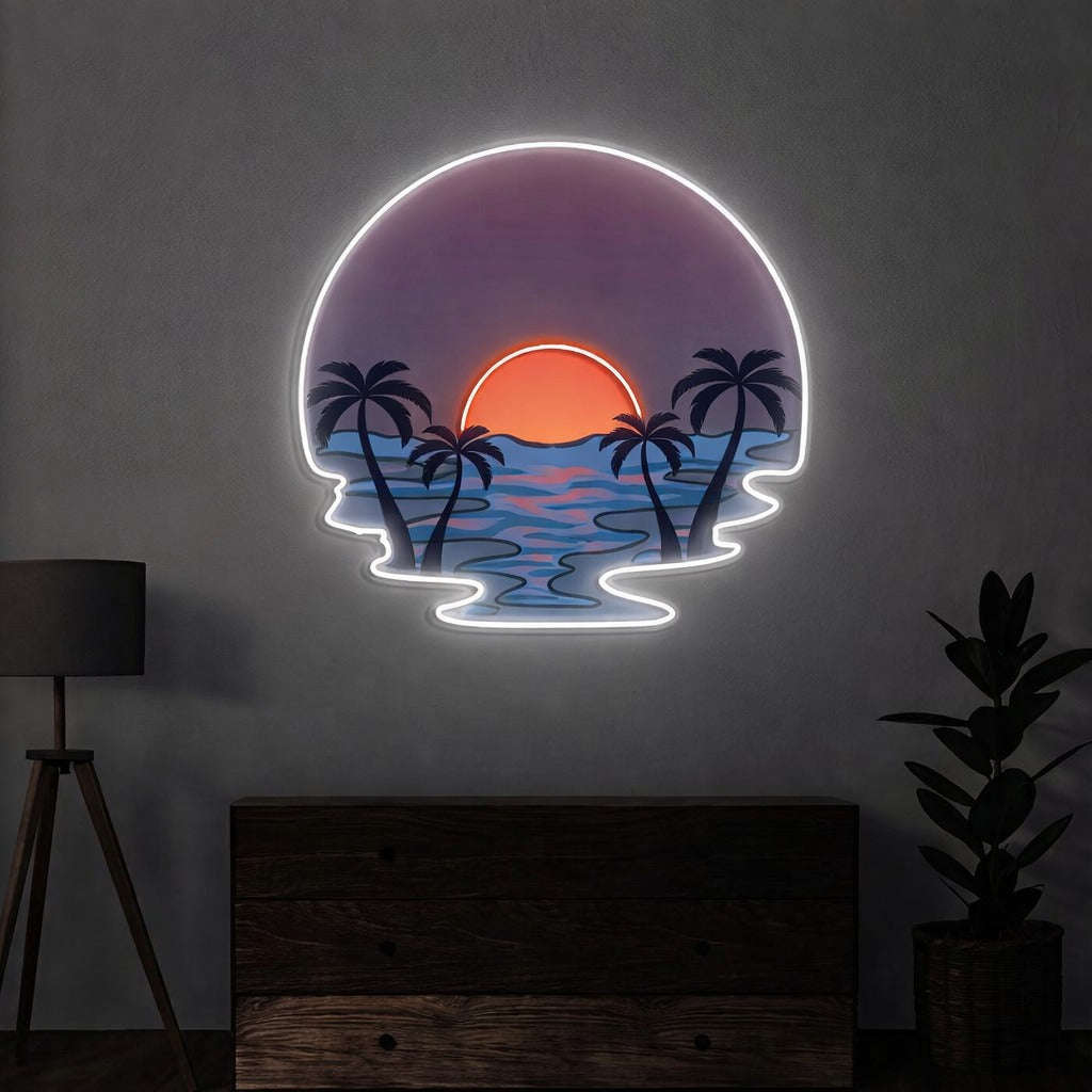 Neon Sunset Paradise Wall Light – Tropical LED Neon Sign Neonsignsindia