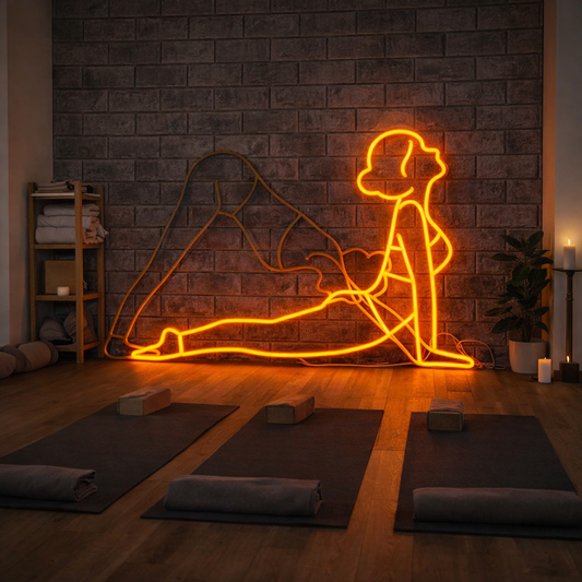 Neon Yoga Pose LED Wall Art – Modern Aesthetic Glow Sign Neonsignsindia