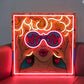 Neonsignsindia LED Neon Light 'Wow Girl' Sign, 24x24 Inches, UV Print, Different Modes & Adjustable Brightness | Neon Signs India — Image 3