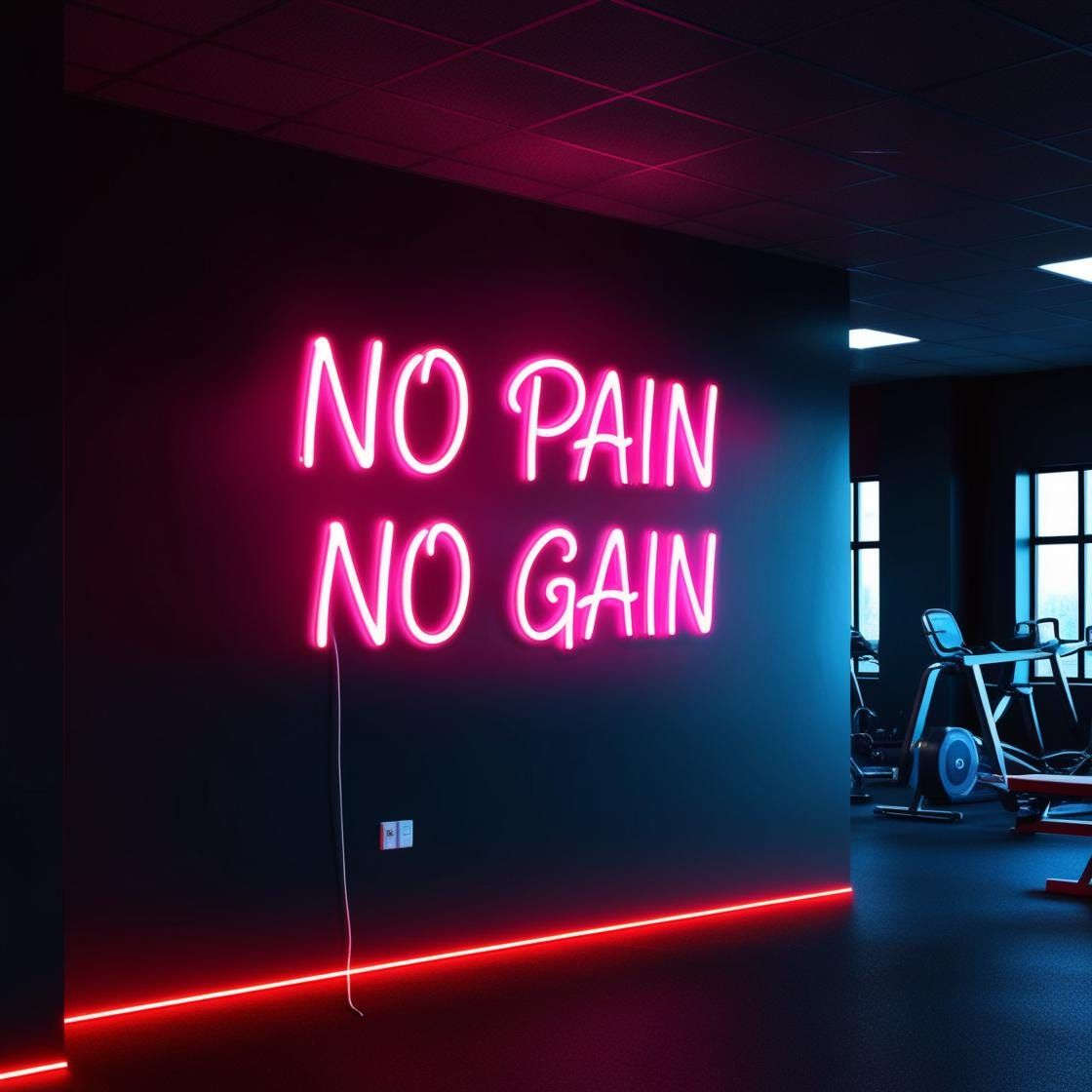 No Pain No Gain Neon Sign – Gym Motivation LED Light Neonsignsindia
