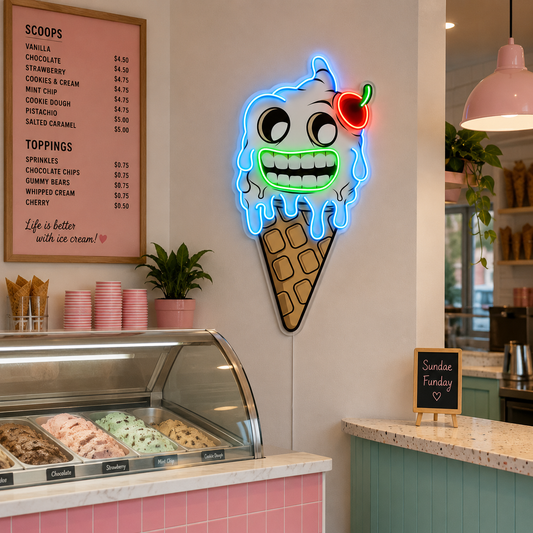 Monster Ice Cream Neon Sign