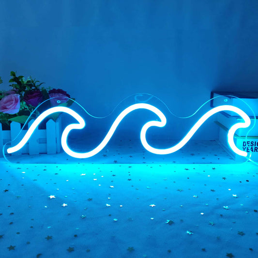 Ocean Wave LED Neon Sign – Blue Wave Neon Wall Light Neonsignsindia