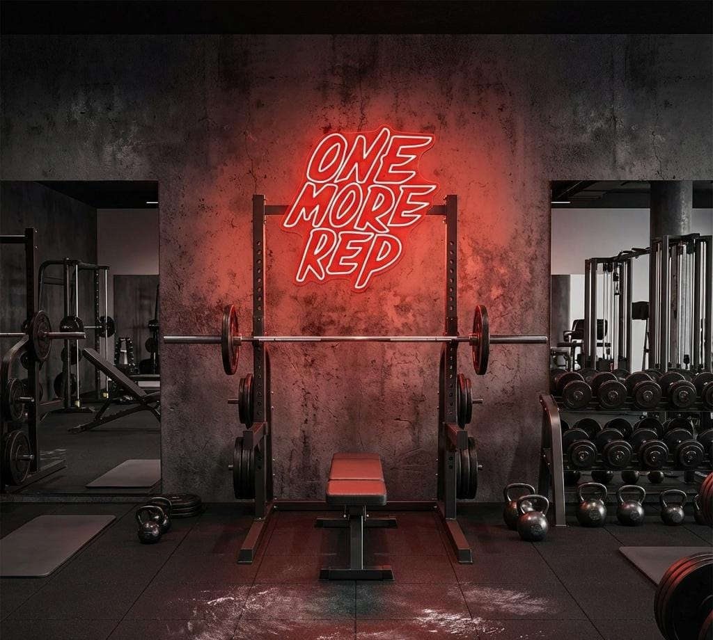 One More Rep Neon Sign – Gym Motivation LED Light Neonsignsindia