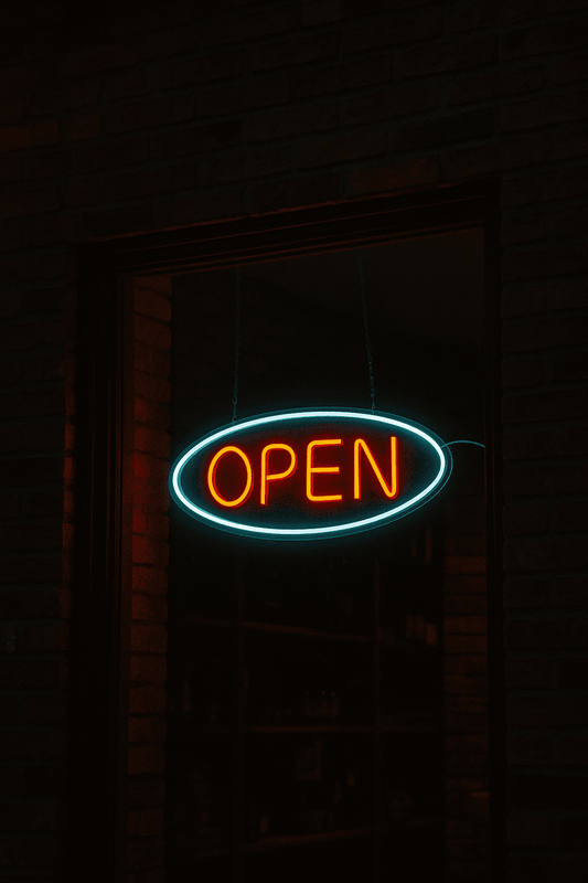 Open LED Neon Sign Light 6x18 inches Feet with Adaptor Neonsignsindia