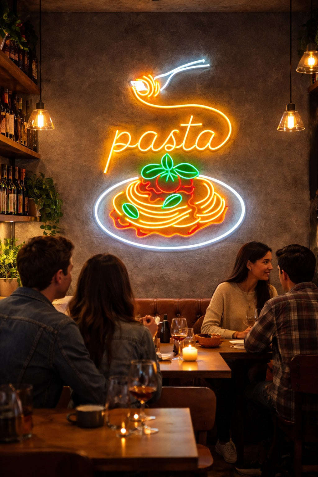 Pasta Neon Wall Light – Italian Kitchen Glow Neonsignsindia