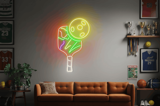 Pickleball Paddle & Ball Neon LED Wall Sign – Vibrant Sports Room Decor Light | Neon Signs India — Image 1