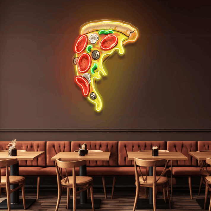 Pizza Slice Neon Sign – LED Wall Light for Cafés, Restaurants & Homes Neonsignsindia