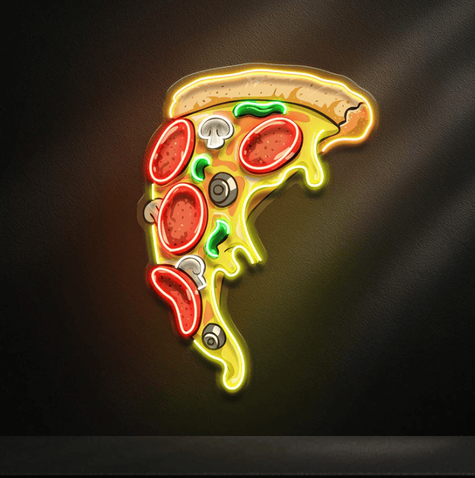 Pizza Slice Neon Sign – LED Wall Light for Cafés, Restaurants & Homes Neonsignsindia