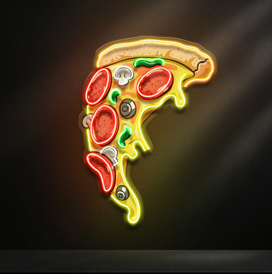 Pizza Slice Neon Sign – LED Wall Light for Cafés, Restaurants & Homes Neonsignsindia