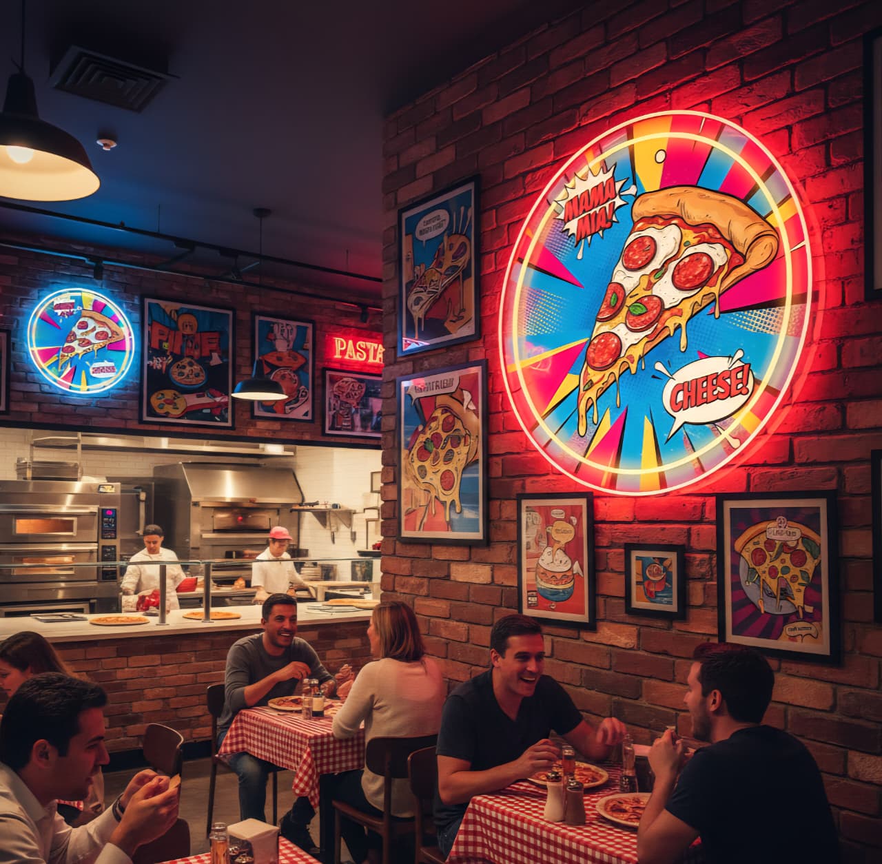 Pizza Slice UV Print Neon Sign (24x24 inches) 🍕✨ Neonsignsindia