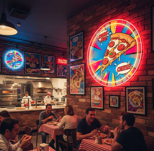 Pizza Slice UV Print Neon Sign (24x24 inches) 🍕✨ Neonsignsindia