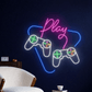 🎮 Play Game Neon Sign – Gamer LED Wall Light with Controllers | Neon Signs India — Image 2