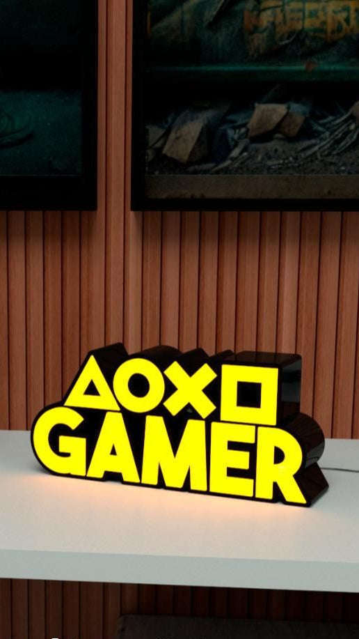 PlayStation Gamer LED Neon Desk Lamp – Gaming Setup Night Light - LED Neon Sign
