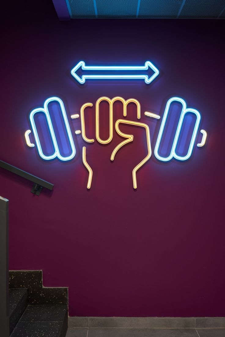 Power Grip Dumbbell Neon Sign – LED Gym Wall Light for Fitness Motivation” Neonsignsindia