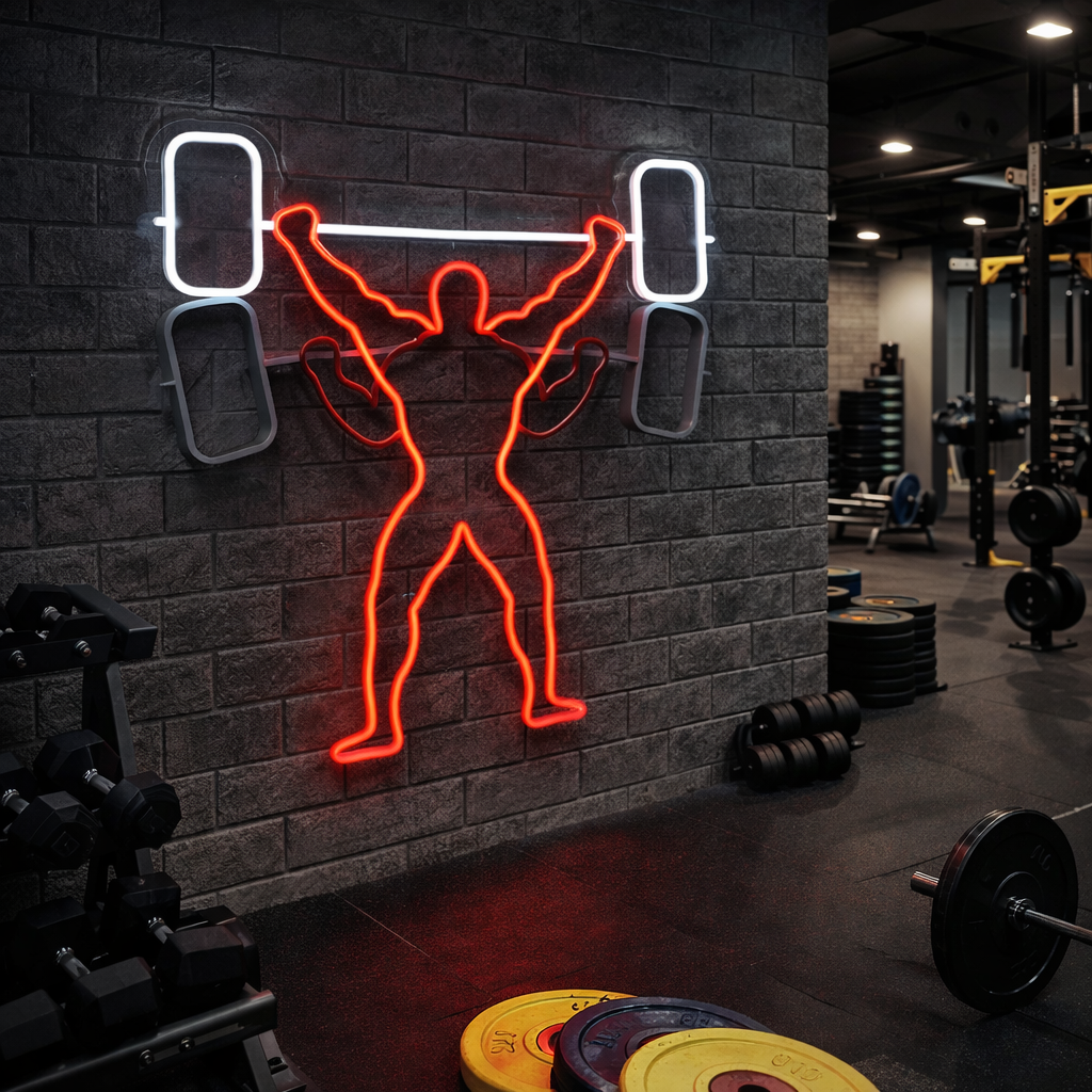 💪 Power Lift Neon LED Wall Sign – Gym Motivation Light Art Neonsignsindia